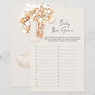 Bear Baby Shower Game - Baby Item Game