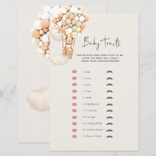 Bear Baby Shower Game - Baby Traits