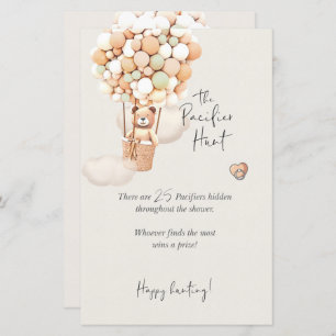 Bear Baby Shower Game - The Pacifier Hunt