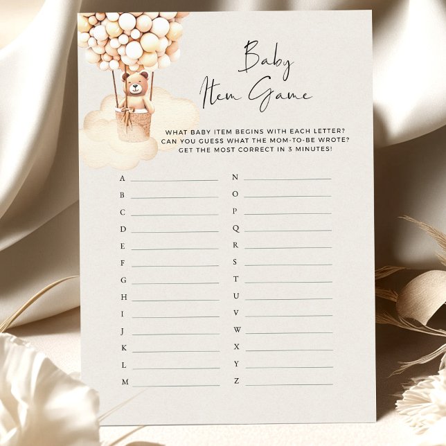 Bear Baby Shower Game "What Baby Items" (Creator Uploaded)