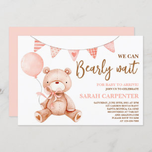 Bear Baby Shower Girl Invitation