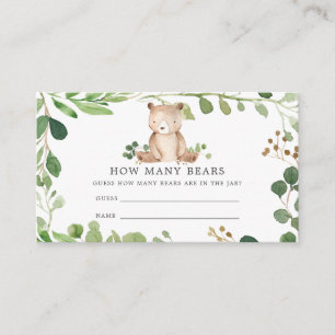 Bear Baby Shower Guess How Many Bears Enclosure Card