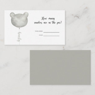 Bear baby shower guess how many candies  enclosure card