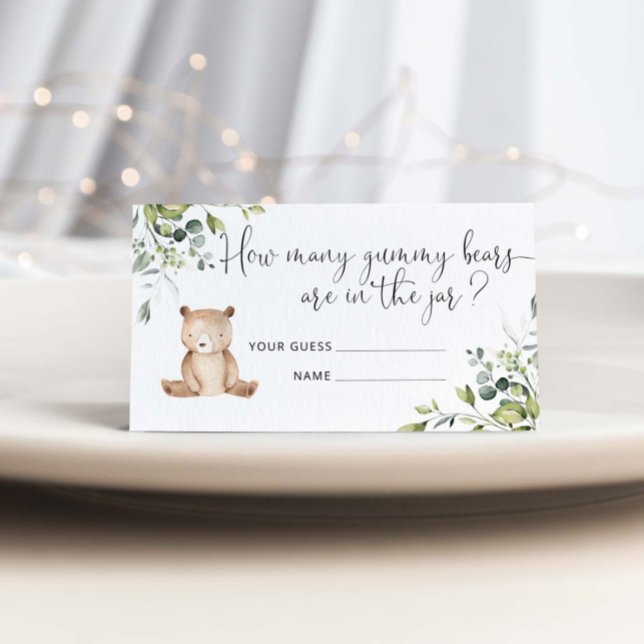 Bear baby shower guess how many gummy bears enclos enclosure card (Creator Uploaded)
