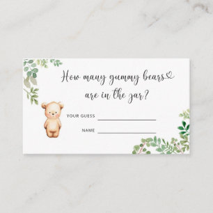 Bear baby shower guess how many gummy bears enclosure card