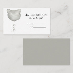 Bear baby shower guess how many teddy bears  enclosure card