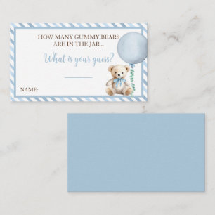 Bear Baby Shower Gummy Bears Guessing Game Card