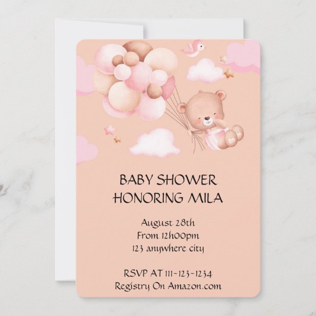 BEAR BABY SHOWER INVITATION (Front)
