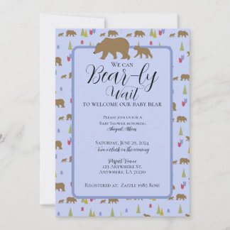 Bear Baby Shower Invitation for Baby Boys