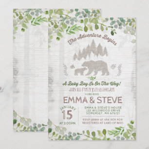 Bear Baby Shower Invitation The Adventure Begins