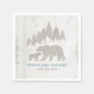 Bear Baby Shower Paper Napkin Boy Adventure Shower