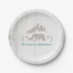 Bear Baby Shower Paper Plate Boy Adventure Shower
