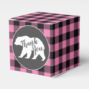 Bear Baby Shower Pink Favor Box