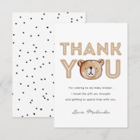 Bear Baby Shower Thank You Card | Bear Baby