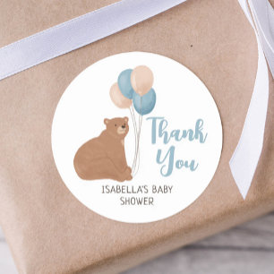 Bear Baby Shower Thank You Classic Round Sticker