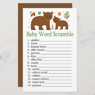Bear Baby word scramble game