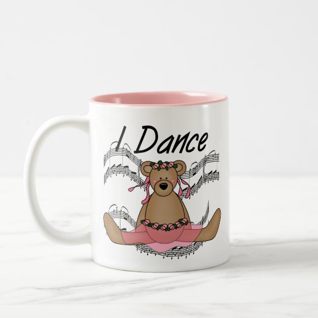 Bear Ballet Dancer Two-Tone Coffee Mug (Left)