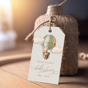 Bear Balloon Clouds Baby Shower Gift Tags