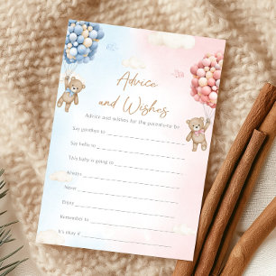 Bear Balloon Gender Reveal Advice & Wishes Game