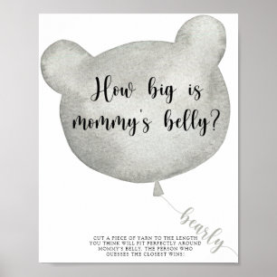 Bear Balloon How big is mommy's belly game Poster