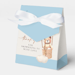 Bear Balloons Blue Brown Cream Boy Favour Box