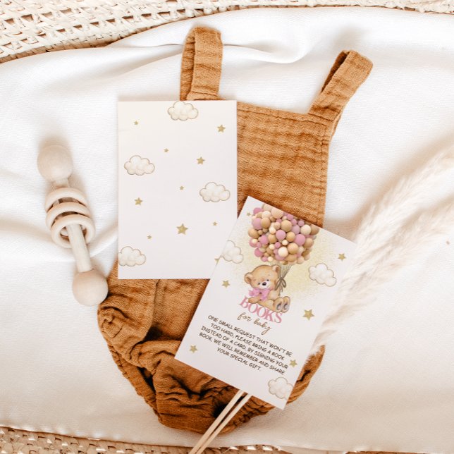 Bear balloons Boho Beige Pink Book Request Enclosure Card (Creator Uploaded)