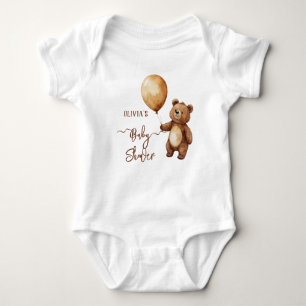 Bear Balloons Clouds Wait Baby Shower Bearly Bodysuit