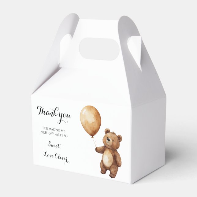 Bear Balloons Clouds Wait Baby Shower Bearly  Favor Box (Front Side)