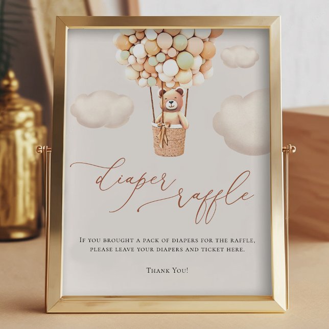 Bear Balloons Diaper Raffle Sign (Creator Uploaded)