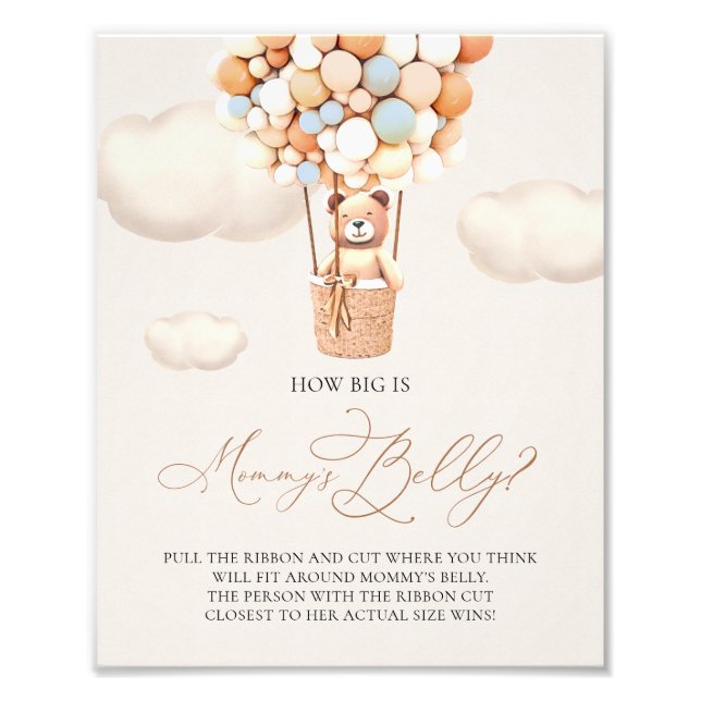 Bear Balloons - How big is Mommy's Belly - Sign (Front)