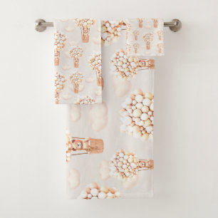 Bear Balloons Wrapping Paper Bath Towel Set