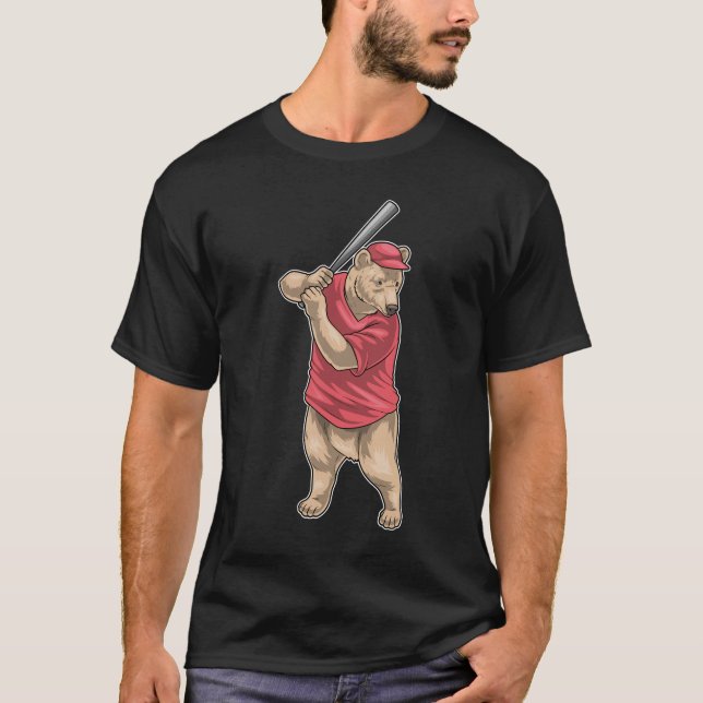 Bear Baseball Baseball bat T-Shirt (Front)