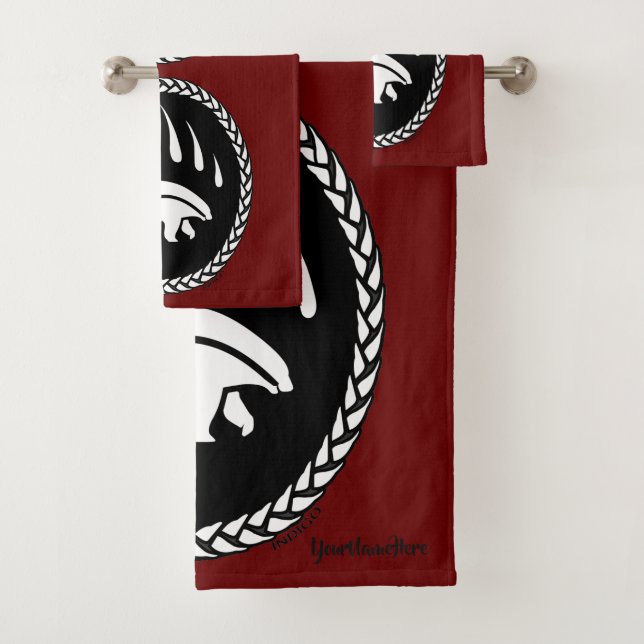 Bear Bath Towel Set Custom Tribal Bear Towels (Insitu)