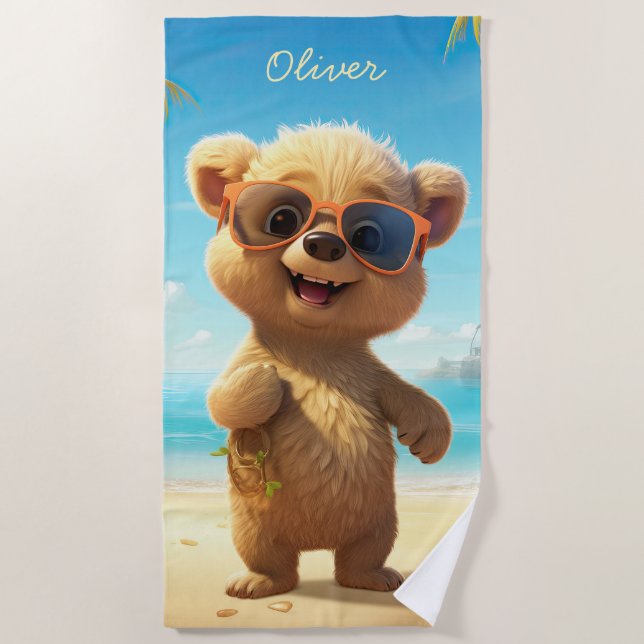 Bear Beach Kids Serviettes pour la plage Jours (Devant)