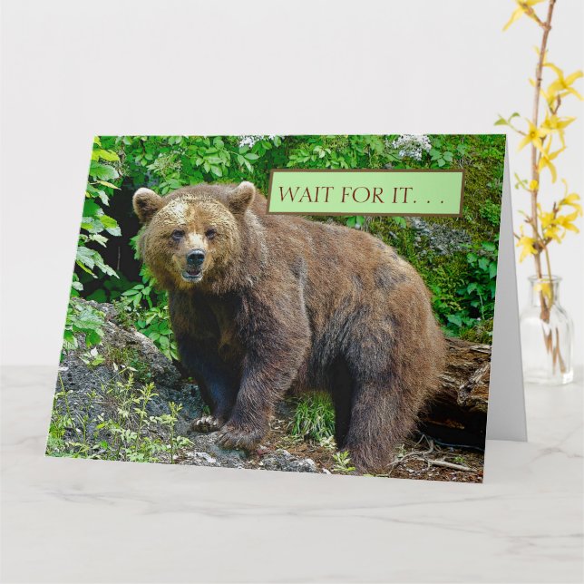 BEAR/. BEAR HUGS COMING YOUR WAY CARD (Yellow Flower)
