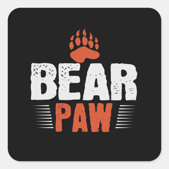 Bear - Bear Paw Square Sticker (Front)