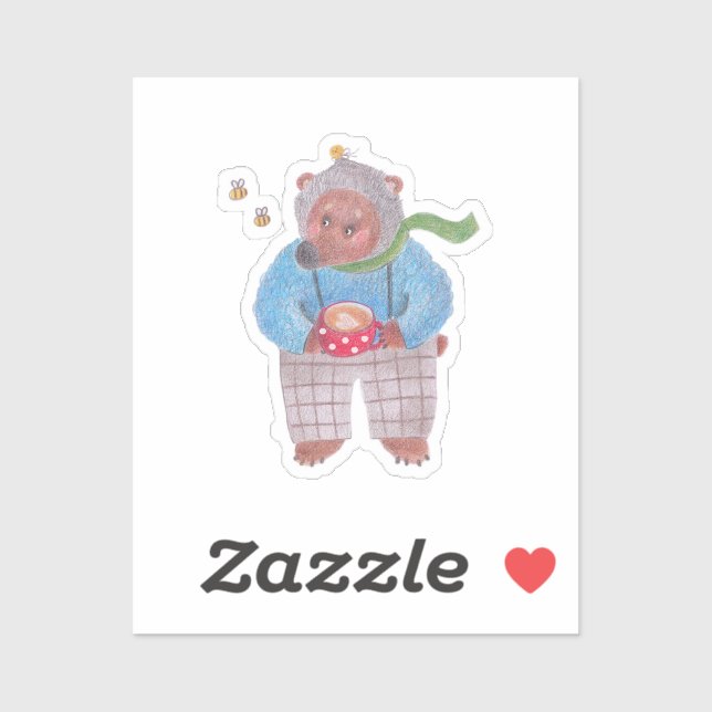 Bear, bees and cappuccino (Sheet)