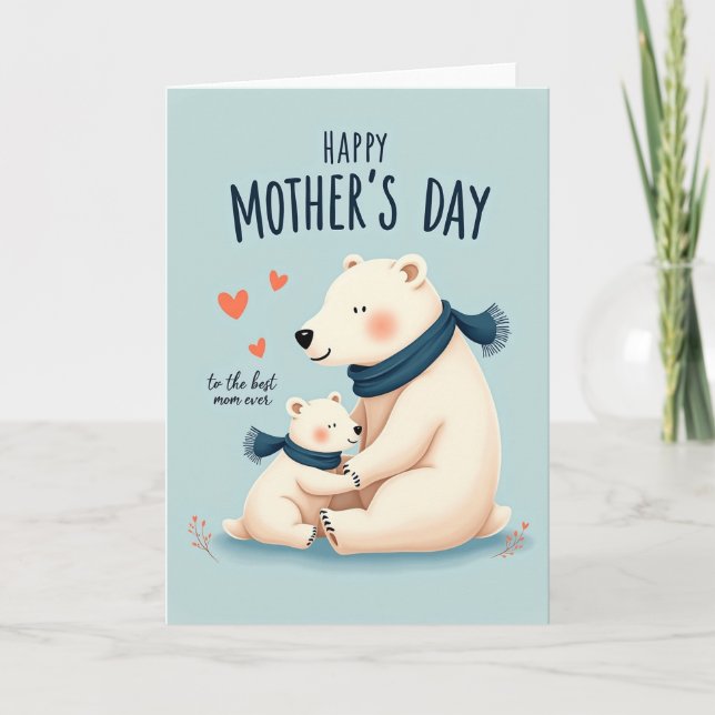 Bear Best Mom Ever Day Card (Front)
