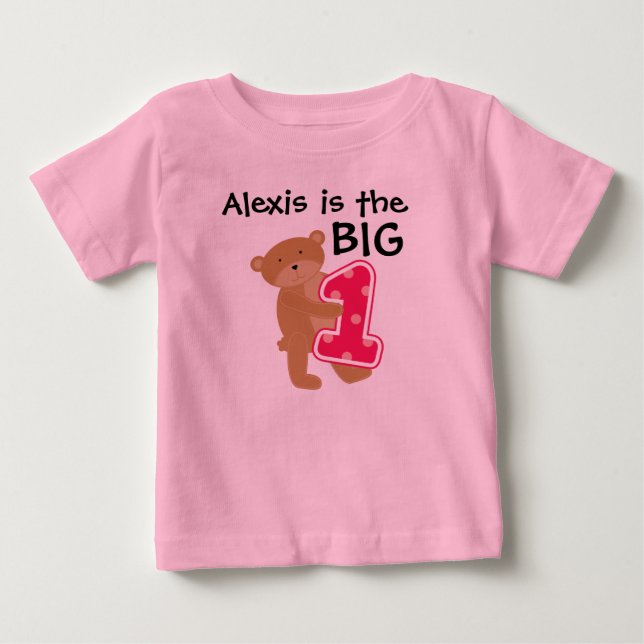 Bear Big One Customizable Birthday T-shirt (Front)