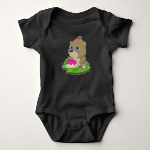 Bear Birthday Cake Baby Bodysuit