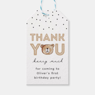 Bear Birthday Favour Tag   Bear Gift Tag