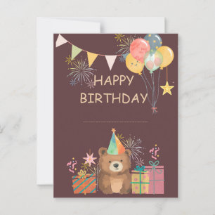 Bear Birthday Postcard