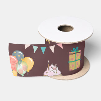 Bear Birthday Satin Ribbon