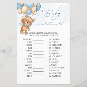 Bear Blue Balloons Baby Around the World Game