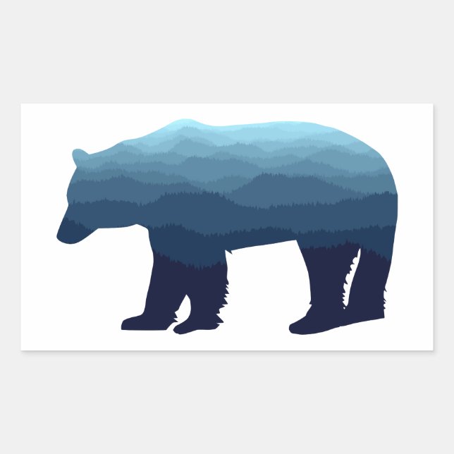Bear Blue Forest Mountains Sticker (Front)