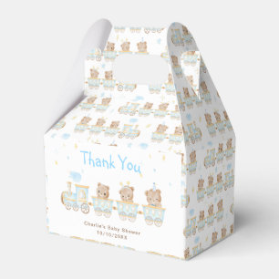 Bear Blue Train Baby Shower Thank You Favor Box