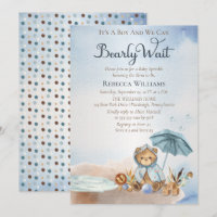 Bear | Blue Umbrella Bearly Wait Boy Baby Sprinkle