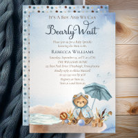 Bear | Blue Umbrella Bearly Wait Boy Baby Sprinkle