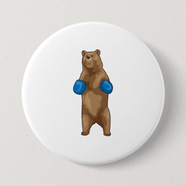 Bear Boxer Boxing gloves 3 Inch Round Button (Front)