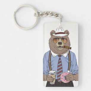 Bear Breakfast Keychain